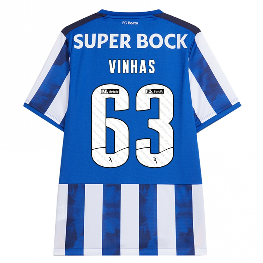 Kids Football David Vinhas #63 Blue White Home Jersey 2024/25 T-Shirt