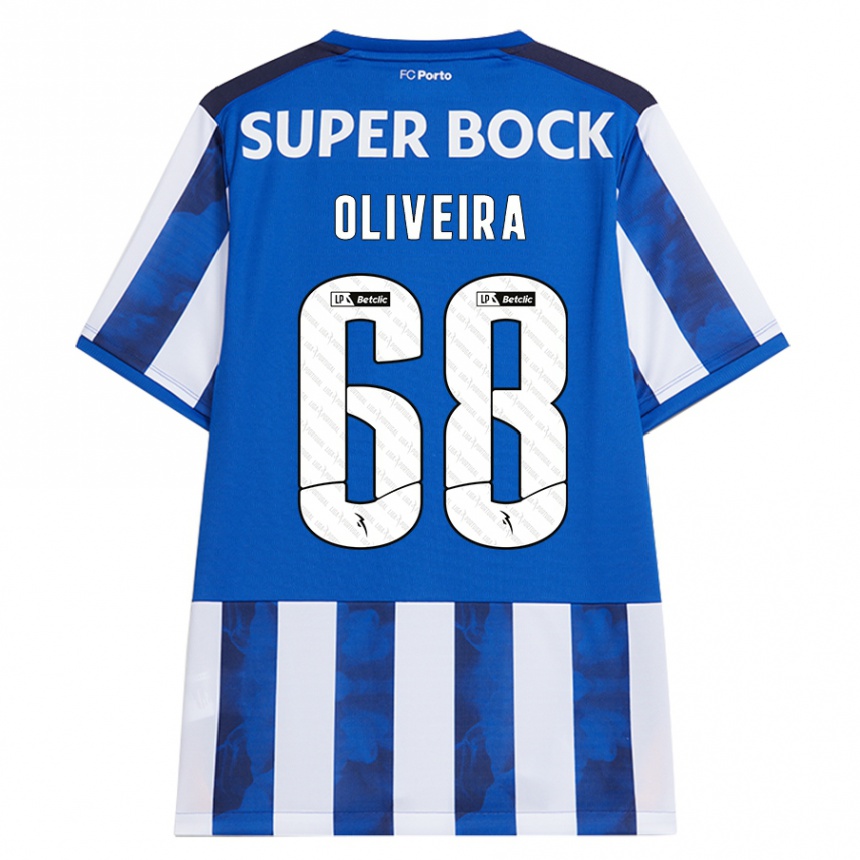 Kids Football André Oliveira #68 Blue White Home Jersey 2024/25 T-Shirt