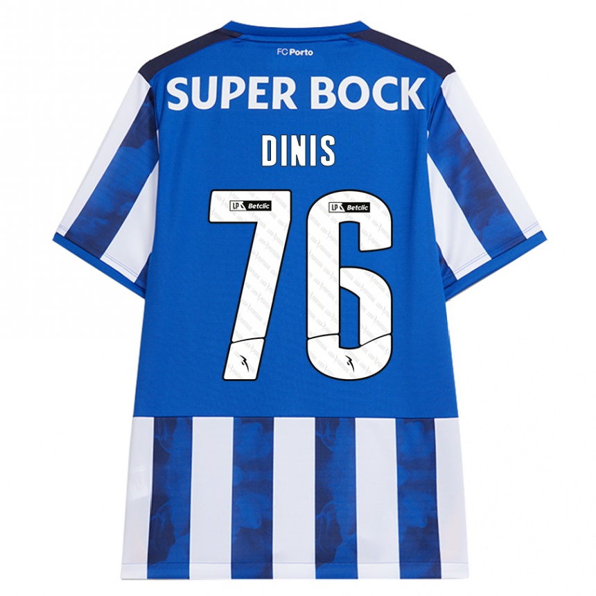 Kids Football Dinis #76 Blue White Home Jersey 2024/25 T-Shirt