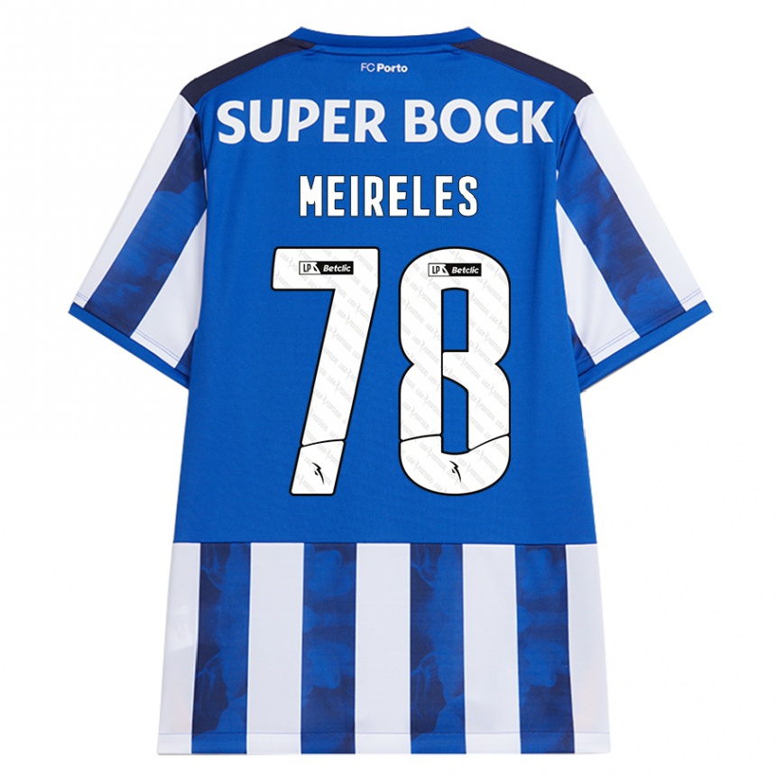 Kids Football Jorge Meireles #78 Blue White Home Jersey 2024/25 T-Shirt