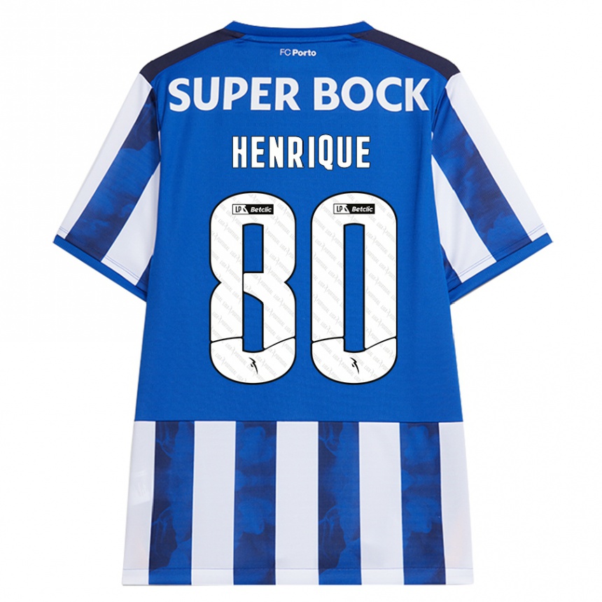 Kids Football Kaio Henrique #80 Blue White Home Jersey 2024/25 T-Shirt