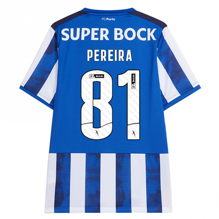 Kids Football Martim Pereira #81 Blue White Home Jersey 2024/25 T-Shirt