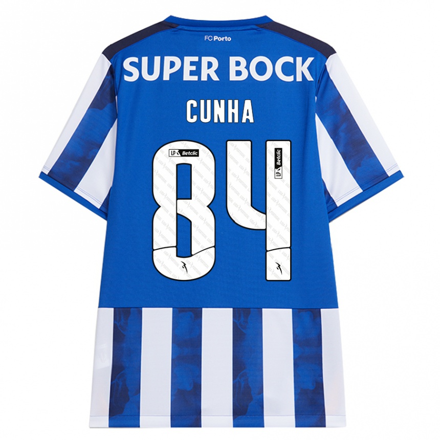 Kids Football Martim Cunha #84 Blue White Home Jersey 2024/25 T-Shirt