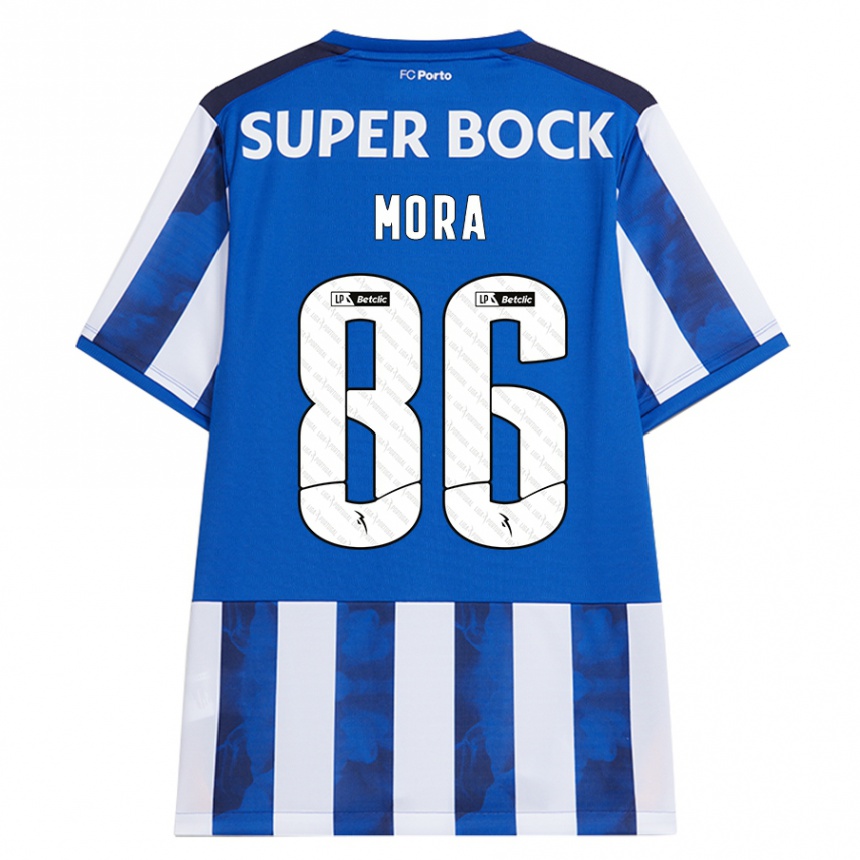 Kids Football Rodrigo Mora #86 Blue White Home Jersey 2024/25 T-Shirt