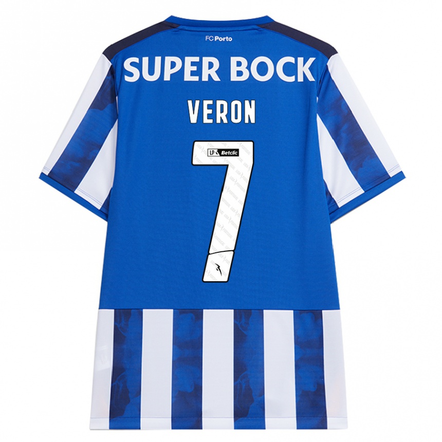 Kids Football Gabriel Veron #7 Blue White Home Jersey 2024/25 T-Shirt