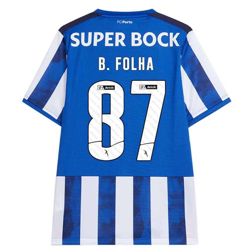 Kids Football Bernardo Folha #87 Blue White Home Jersey 2024/25 T-Shirt