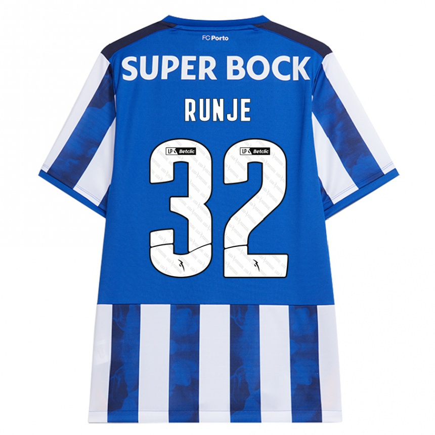 Kids Football Roko Runje #32 Blue White Home Jersey 2024/25 T-Shirt