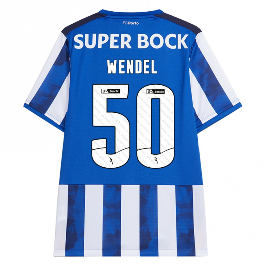 Kids Football Wendel #50 Blue White Home Jersey 2024/25 T-Shirt