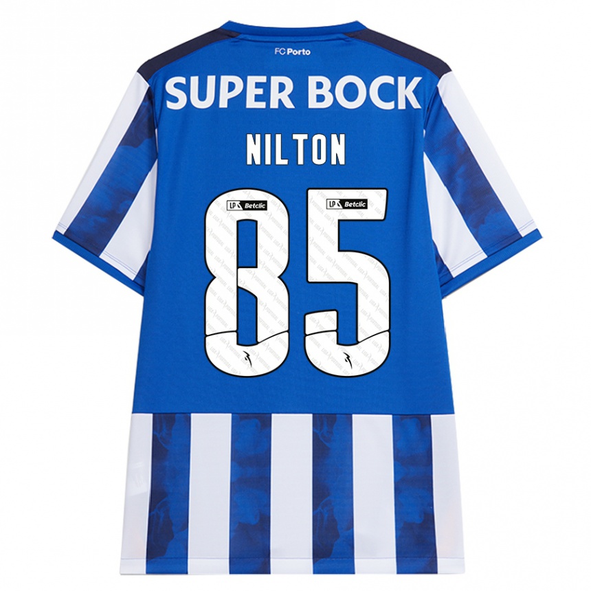 Kids Football Nilton #85 Blue White Home Jersey 2024/25 T-Shirt