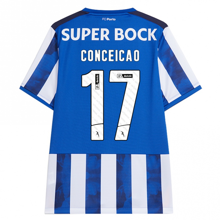 Kids Football Rodrigo Conceicao #17 Blue White Home Jersey 2024/25 T-Shirt