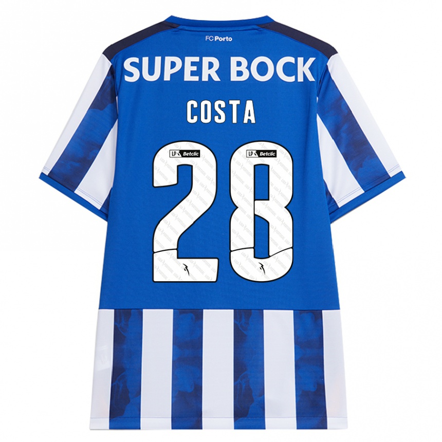 Kids Football Bruno Costa #28 Blue White Home Jersey 2024/25 T-Shirt