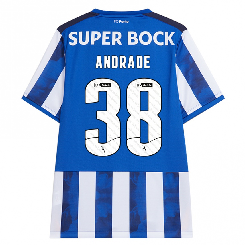 Kids Football Fernando Andrade #38 Blue White Home Jersey 2024/25 T-Shirt