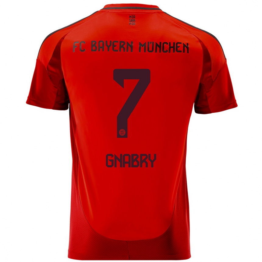 Kids Football Serge Gnabry #7 Red Home Jersey 2024/25 T-Shirt