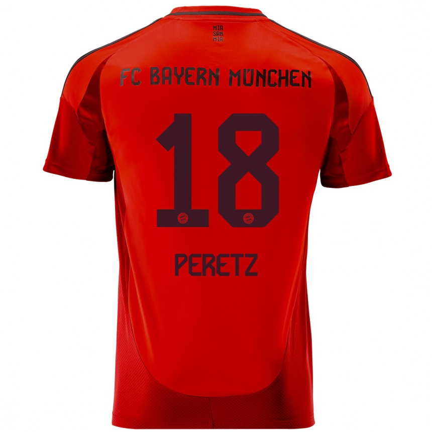 Kids Football Daniel Peretz #18 Red Home Jersey 2024/25 T-Shirt