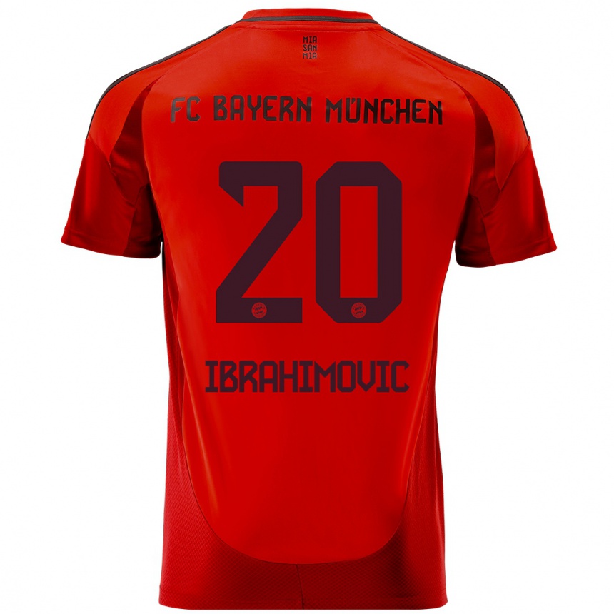 Kids Football Arijon Ibrahimovic #20 Red Home Jersey 2024/25 T-Shirt