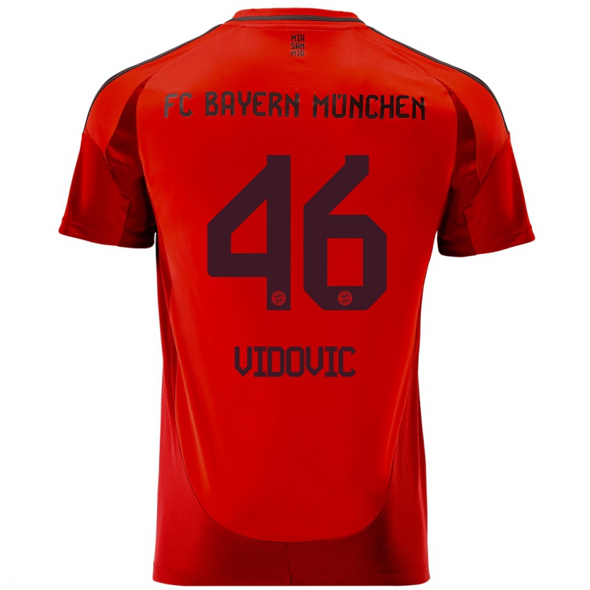 Kids Football Gabriel Vidovic #46 Red Home Jersey 2024/25 T-Shirt