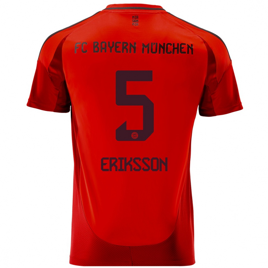 Kids Football Magdalena Eriksson #5 Red Home Jersey 2024/25 T-Shirt