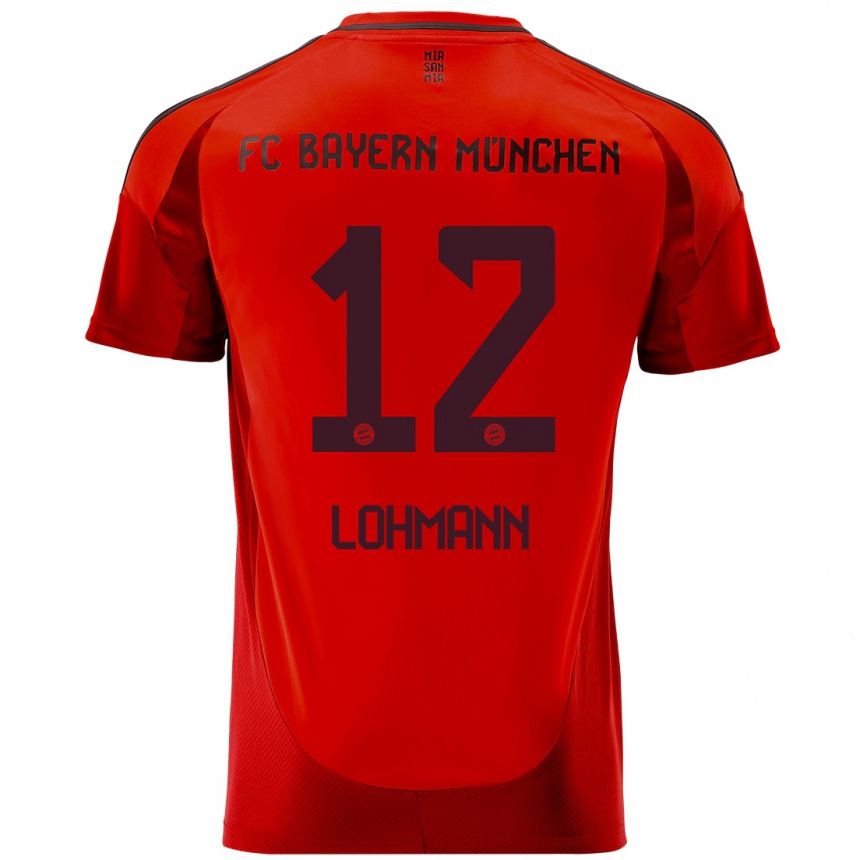 Kids Football Sydney Lohmann #12 Red Home Jersey 2024/25 T-Shirt