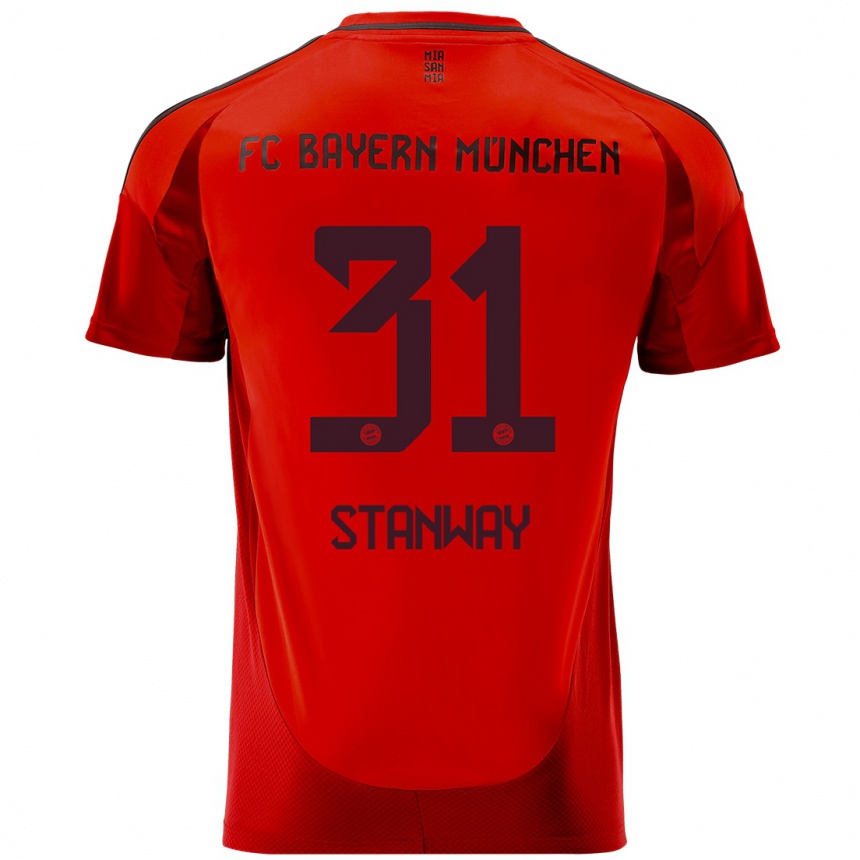 Kids Football Georgia Stanway #31 Red Home Jersey 2024/25 T-Shirt