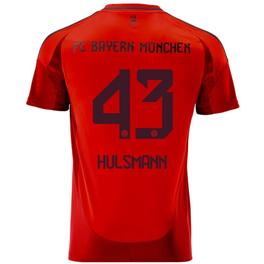 Kids Football Tom Hulsmann #43 Red Home Jersey 2024/25 T-Shirt