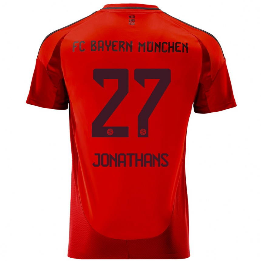 Kids Football David Jonathans #27 Red Home Jersey 2024/25 T-Shirt