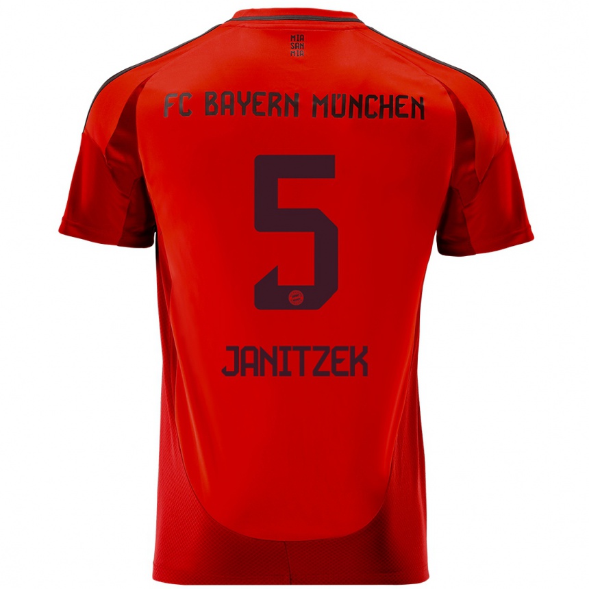 Kids Football Justin Janitzek #5 Red Home Jersey 2024/25 T-Shirt