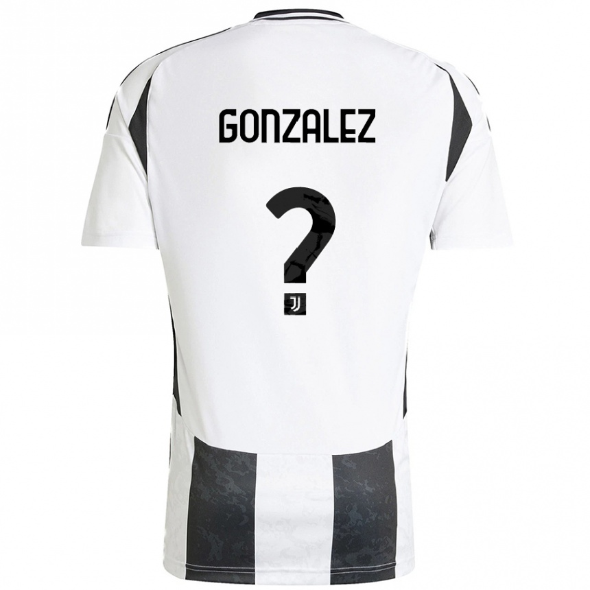 Kids Football Facundo González #0 White Black Home Jersey 2024/25 T-Shirt