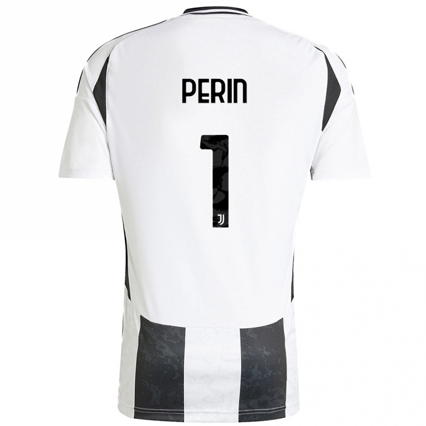 Kids Football Mattia Perin #1 White Black Home Jersey 2024/25 T-Shirt