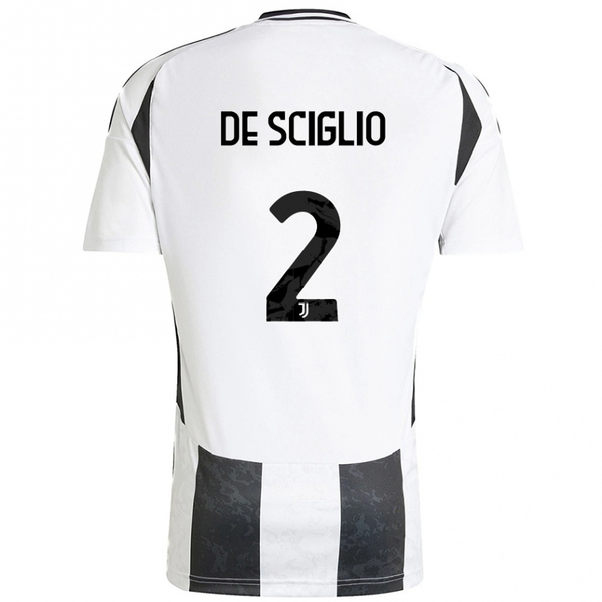 Kids Football Mattia De Sciglio #2 White Black Home Jersey 2024/25 T-Shirt