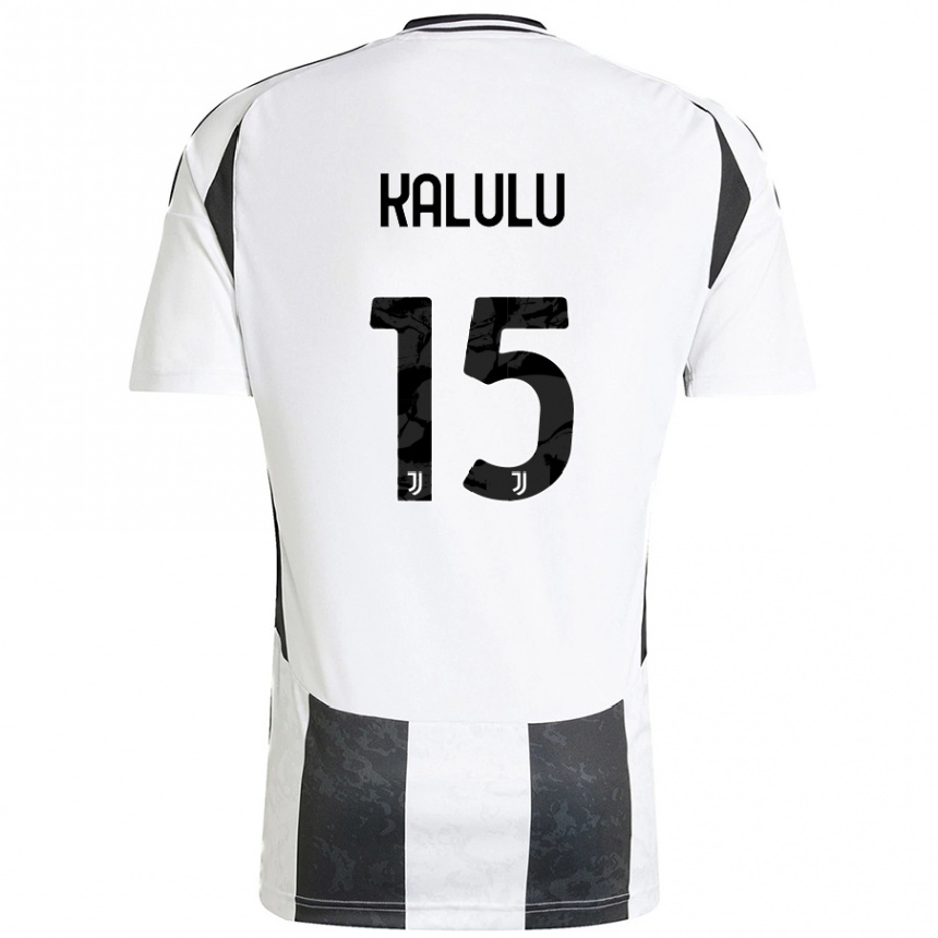 Kids Football Pierre Kalulu #15 White Black Home Jersey 2024/25 T-Shirt