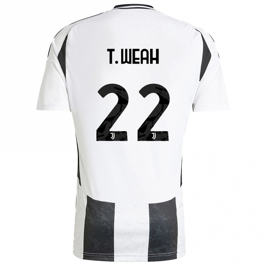 Kids Football Timothy Weah #22 White Black Home Jersey 2024/25 T-Shirt