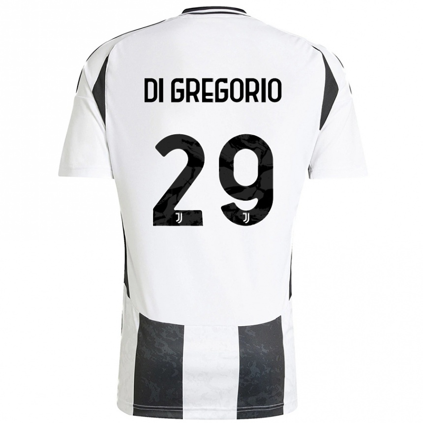 Kids Football Michele Di Gregorio #29 White Black Home Jersey 2024/25 T-Shirt