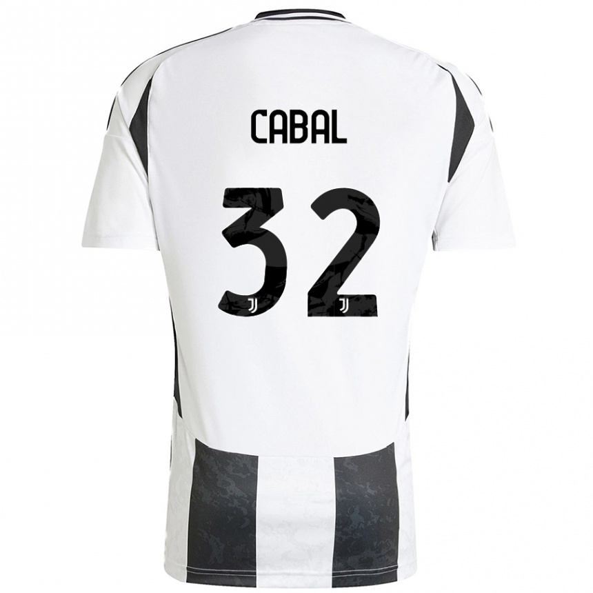 Kids Football Juan Cabal #32 White Black Home Jersey 2024/25 T-Shirt