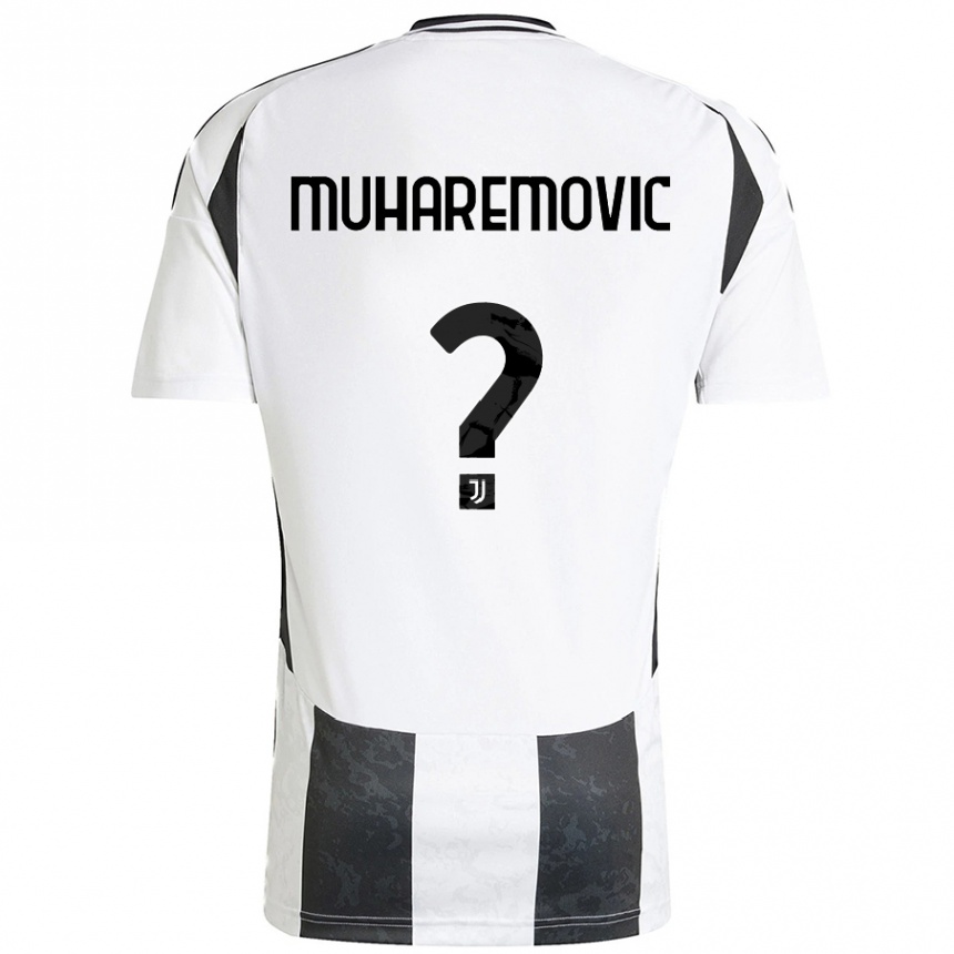 Kids Football Tarik Muharemovic #0 White Black Home Jersey 2024/25 T-Shirt