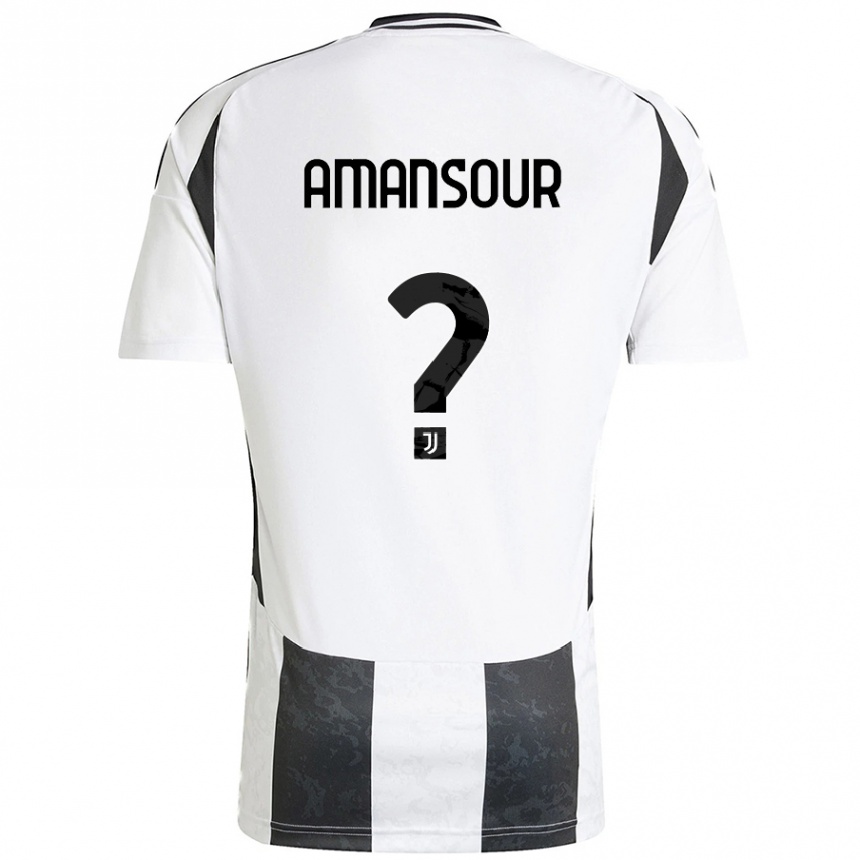 Kids Football Adam Amansour #0 White Black Home Jersey 2024/25 T-Shirt