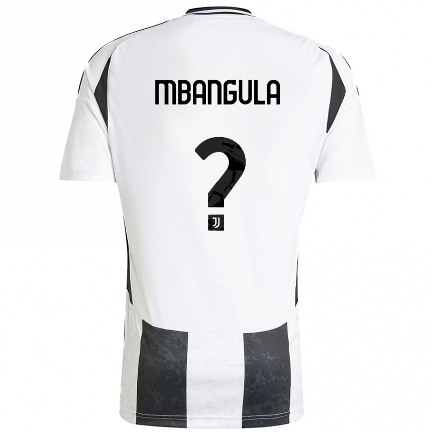 Kids Football Samuel Mbangula #0 White Black Home Jersey 2024/25 T-Shirt