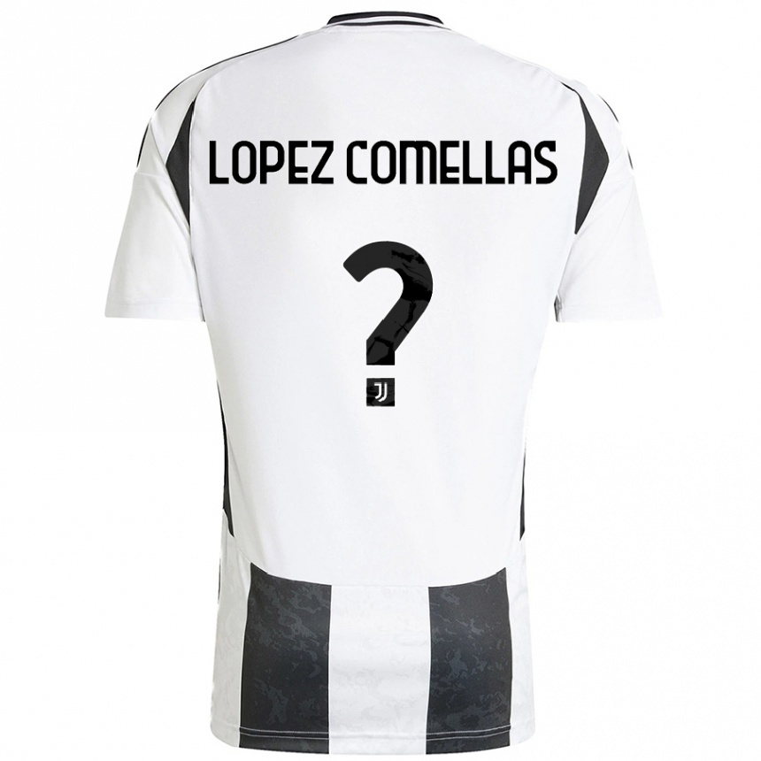 Kids Football Ivan Lopez Comellas #0 White Black Home Jersey 2024/25 T-Shirt