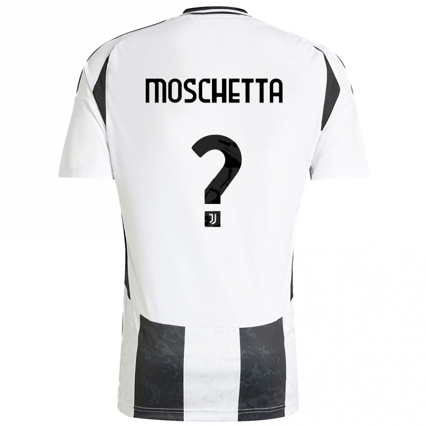 Kids Football Lorenzo Moschetta #0 White Black Home Jersey 2024/25 T-Shirt