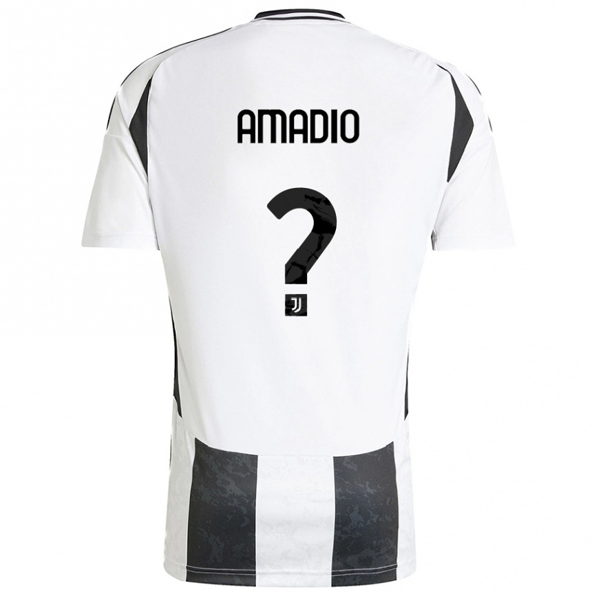 Kids Football Alex Amadio #0 White Black Home Jersey 2024/25 T-Shirt