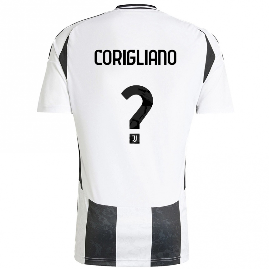 Kids Football Thomas Corigliano #0 White Black Home Jersey 2024/25 T-Shirt