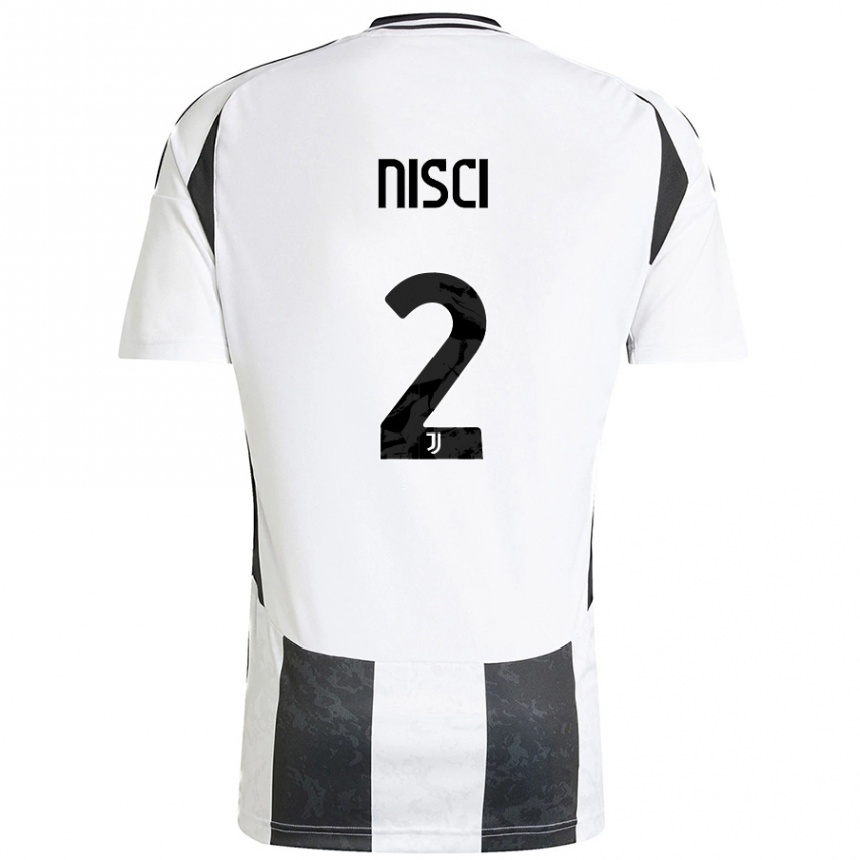 Kids Football Alessandro Nisci #2 White Black Home Jersey 2024/25 T-Shirt