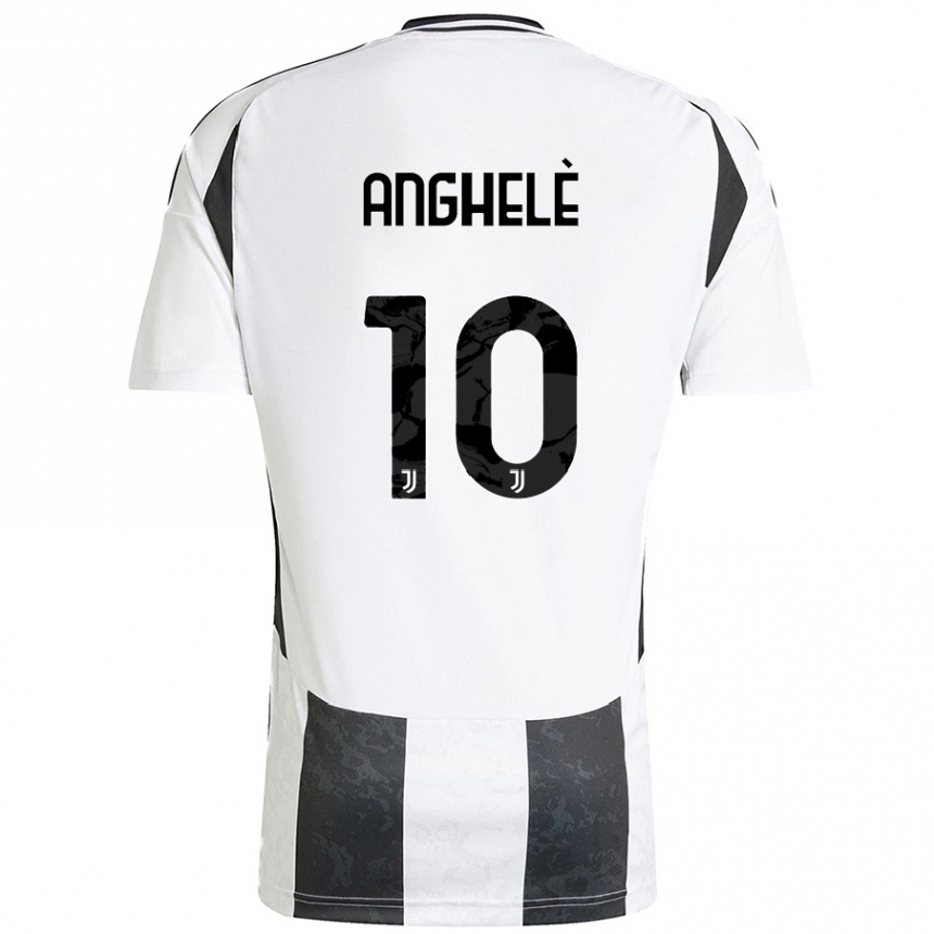 Kids Football Lorenzo Anghelè #10 White Black Home Jersey 2024/25 T-Shirt