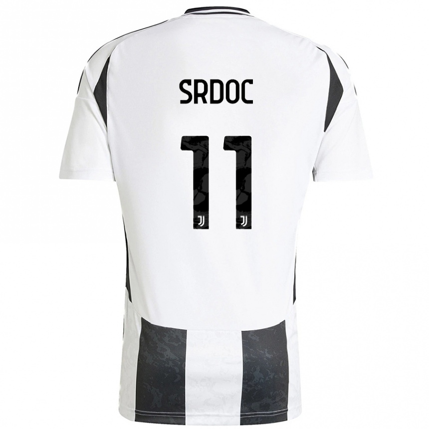 Kids Football Ivano Srdoc #11 White Black Home Jersey 2024/25 T-Shirt