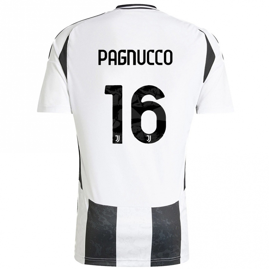 Kids Football Filippo Pagnucco #16 White Black Home Jersey 2024/25 T-Shirt