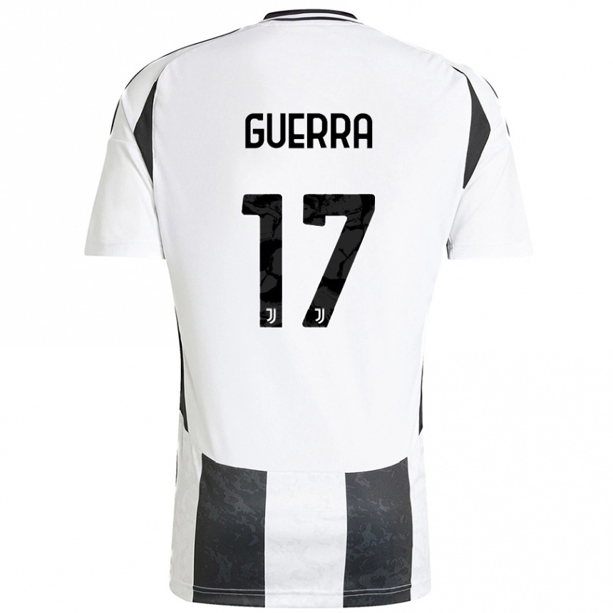 Kids Football Simone Guerra #17 White Black Home Jersey 2024/25 T-Shirt