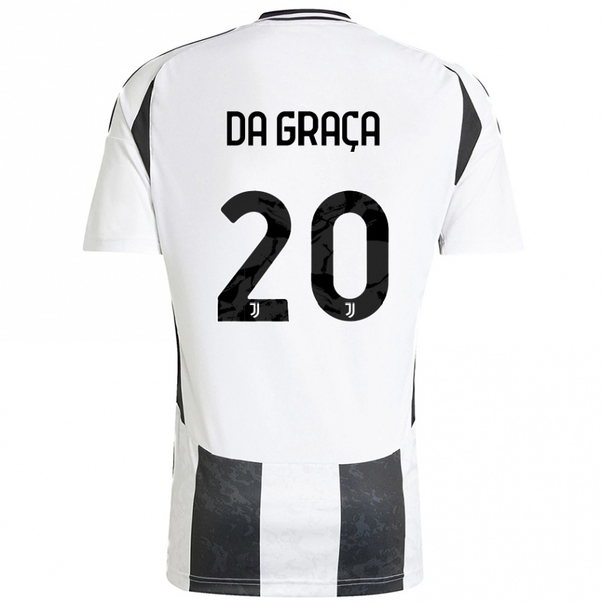 Kids Football Cosimo Da Graça #20 White Black Home Jersey 2024/25 T-Shirt