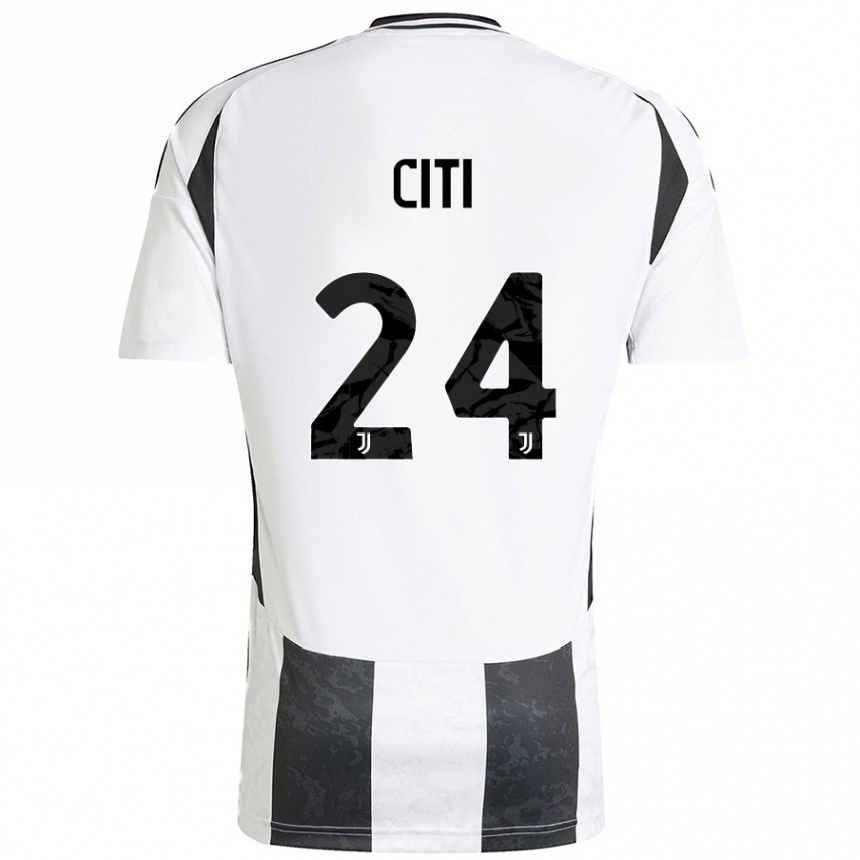 Kids Football Alessandro Citi #24 White Black Home Jersey 2024/25 T-Shirt