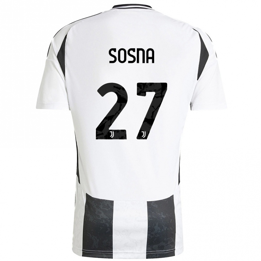 Kids Football Adam Sosna #27 White Black Home Jersey 2024/25 T-Shirt