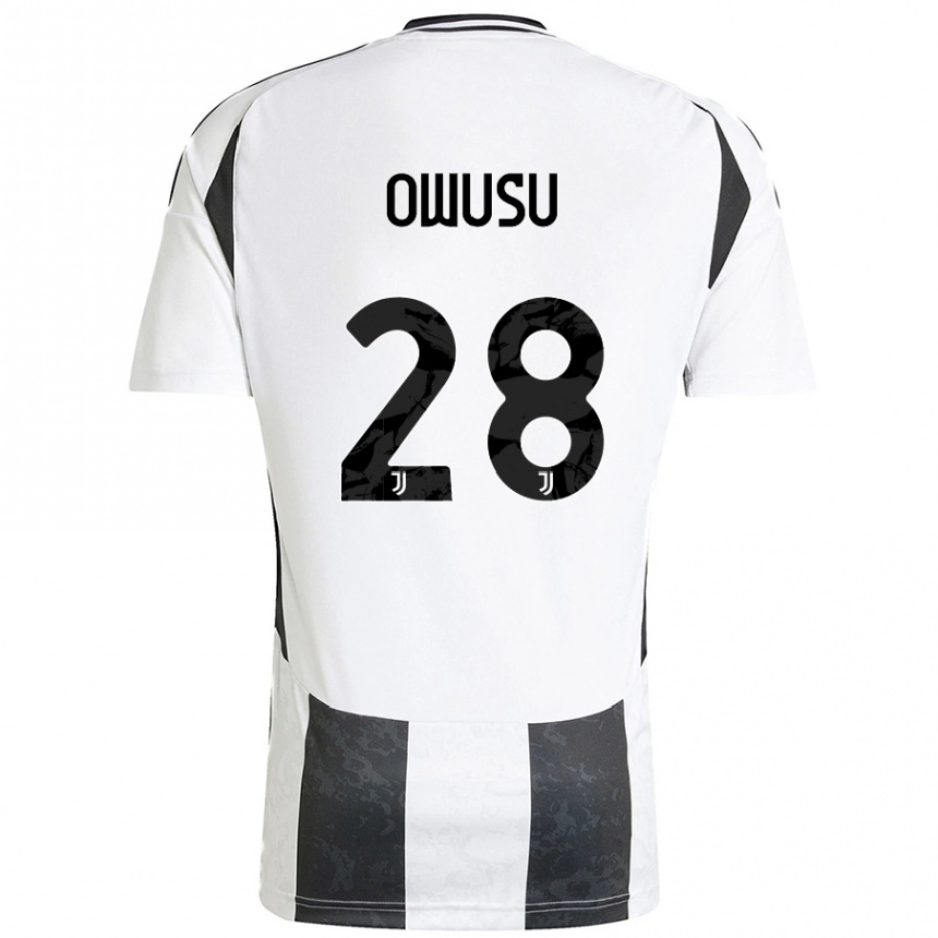 Kids Football Augusto Owusu #28 White Black Home Jersey 2024/25 T-Shirt