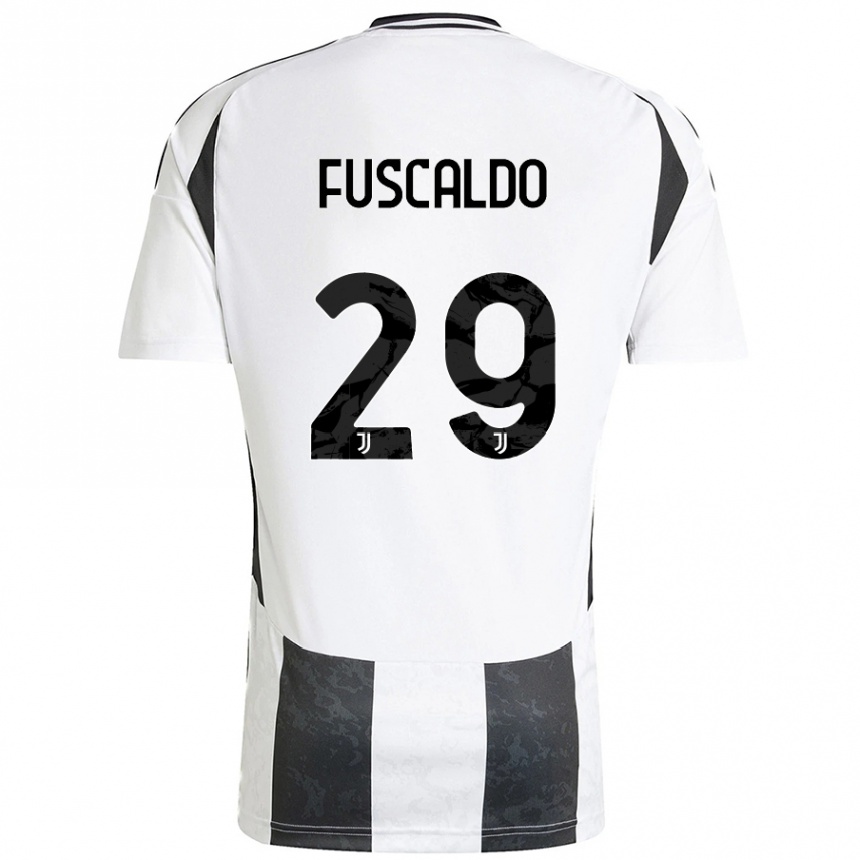 Kids Football Matteo Fuscaldo #29 White Black Home Jersey 2024/25 T-Shirt